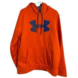 Men’s Under Armour Orange and Blue Pullover Storm Hoodie Size Large